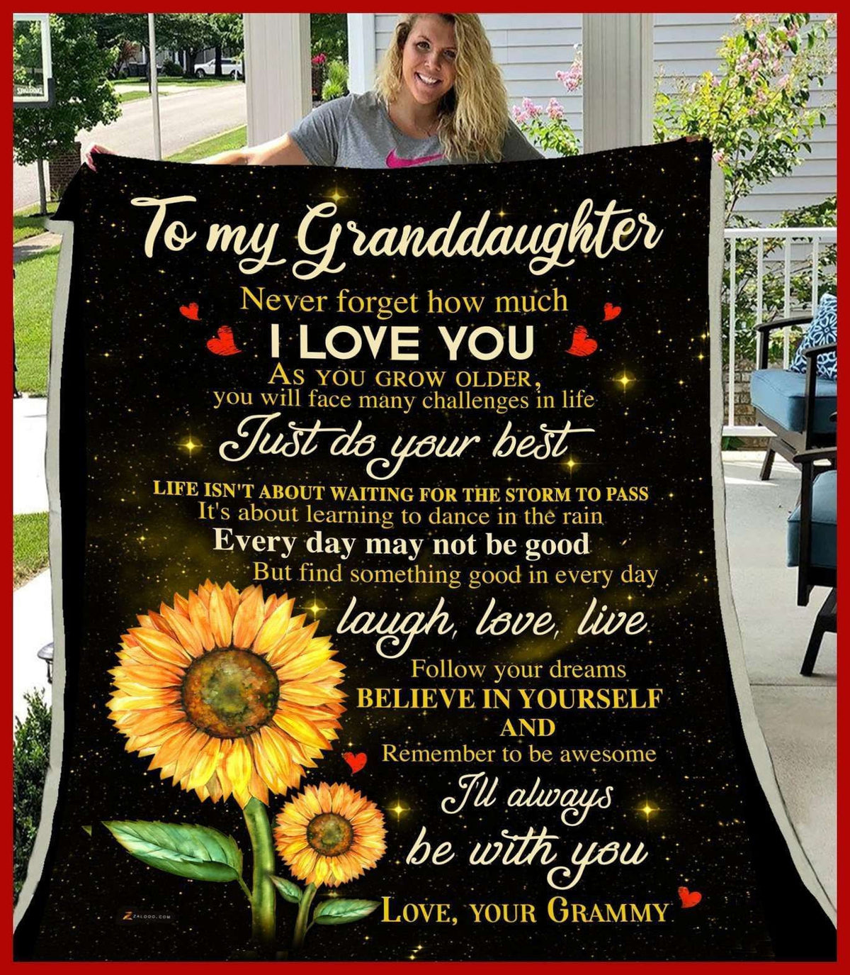 My Granddaughter Just Do Your Best Blanket Laught Love Live You Are My Sunshine
