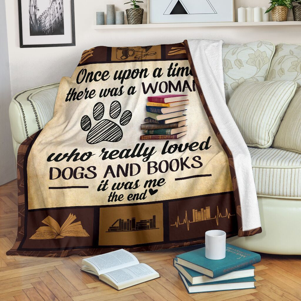 There Was A Girl Who Really Loved Dogs And Books Fleece Blanket Fleece Blanket