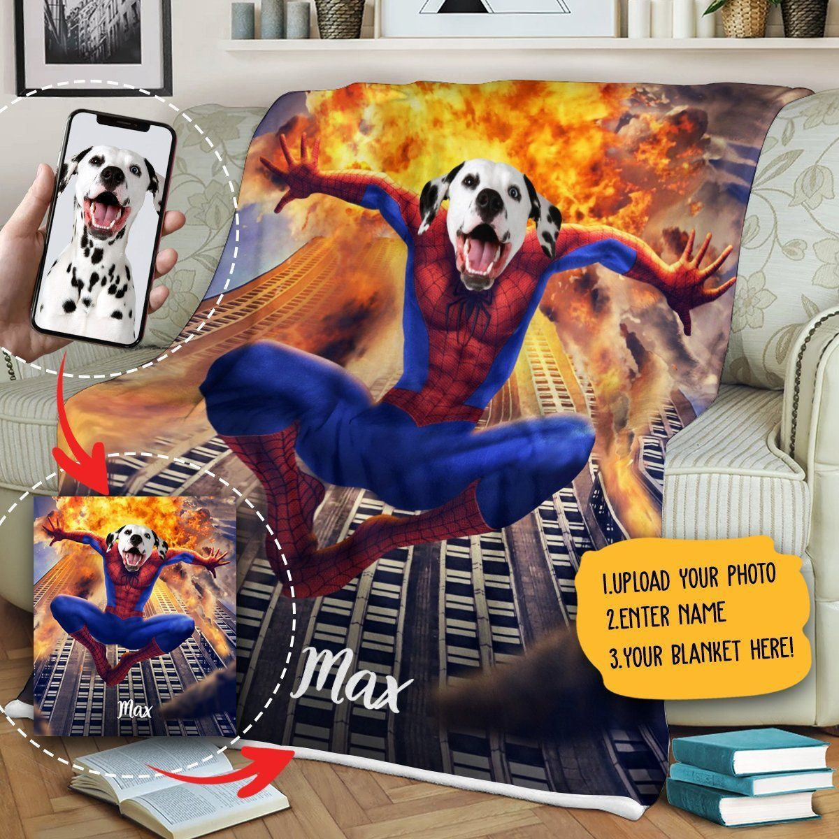 Super Dog Christmas Gift For Dog Lover Fleece Blanket