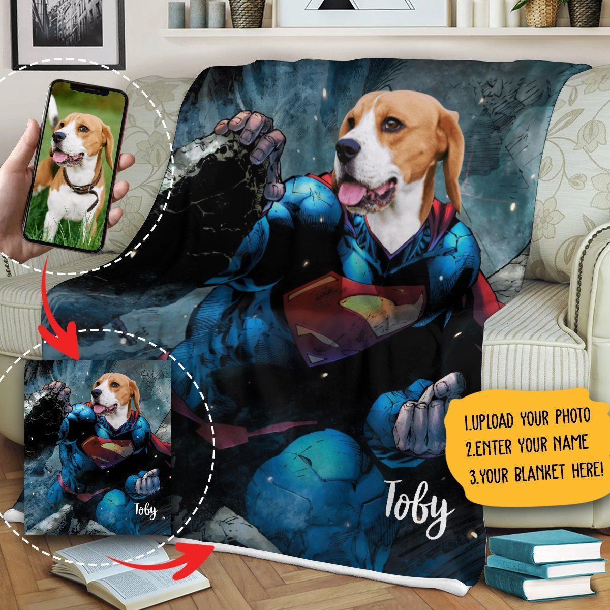 Super Dog Christmas Gift For Dog Lover Fleece Blanket