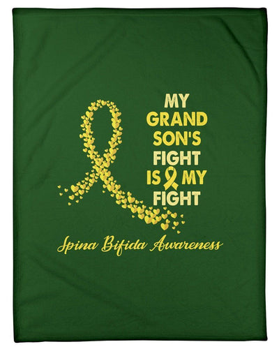 Spina Bifida My Grandson's Fight Is My Fight Fleece Blanket