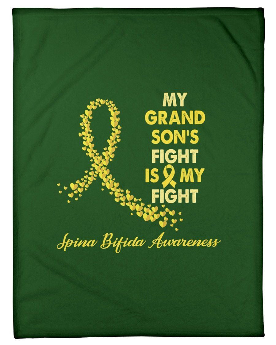 Spina Bifida My Grandson's Fight Is My Fight Fleece Blanket