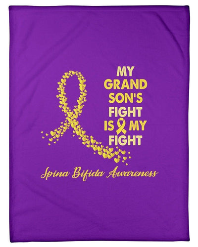 Spina Bifida My Grandson's Fight Is My Fight Fleece Blanket
