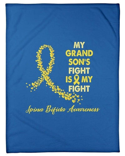 Spina Bifida My Grandson's Fight Is My Fight Fleece Blanket