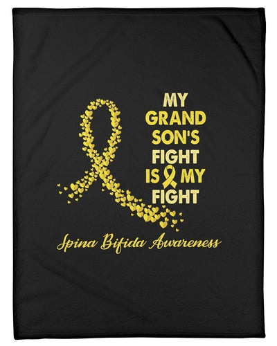 Spina Bifida My Grandson's Fight Is My Fight Fleece Blanket