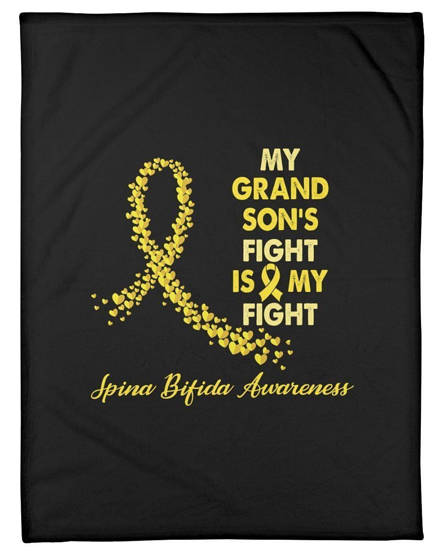 Spina Bifida My Grandson's Fight Is My Fight Fleece Blanket
