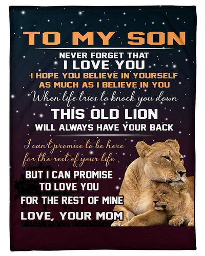 Message To My Son From Mom Gift - Lion Fleece Blanket