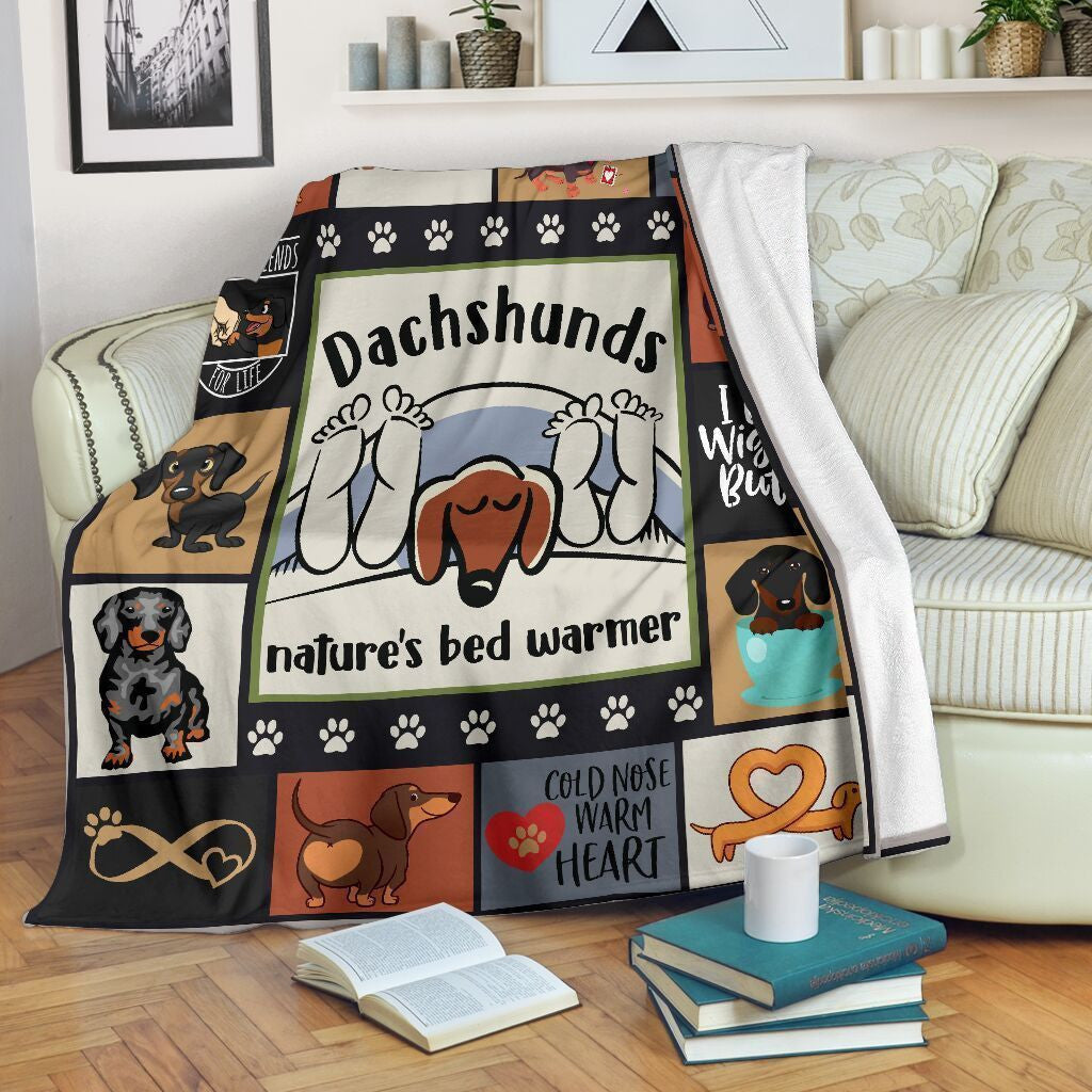 Dachshunds Nature's Bed Warmer Dog Lovers Fleece Blanket