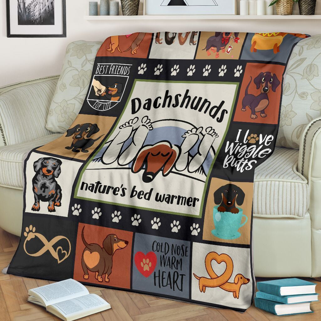 Dachshunds Nature's Bed Warmer Dog Lovers Fleece Blanket