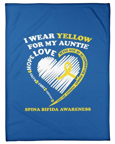 I Wear Yellow For My Auntie Spina Bifida Awareness Fleece Blanket