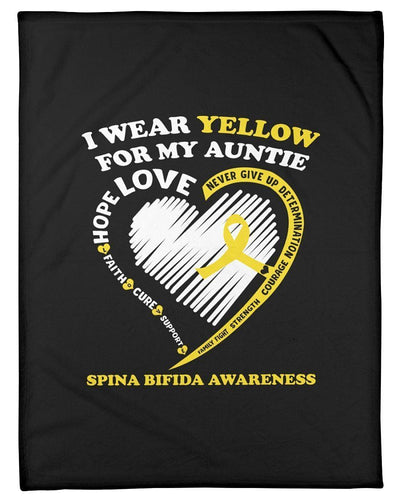 I Wear Yellow For My Auntie Spina Bifida Awareness Fleece Blanket