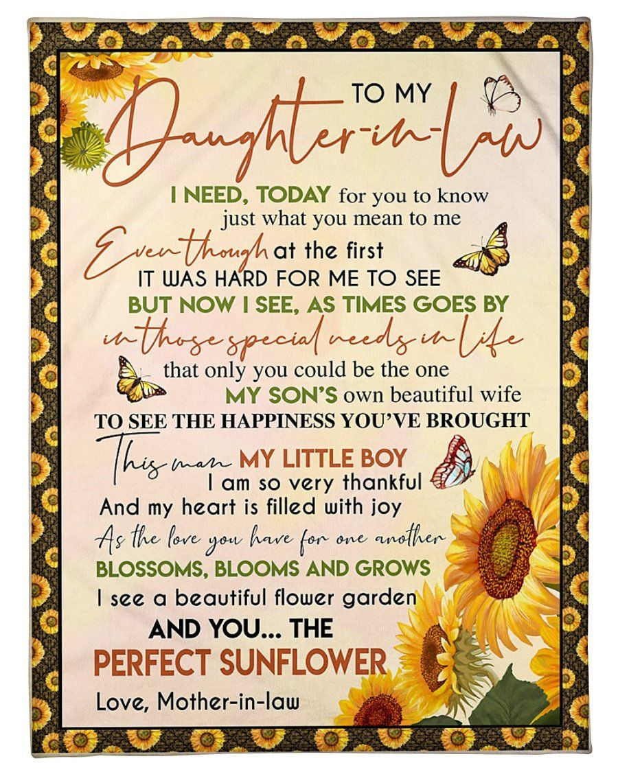 I See A Beautiful Flower Garden And You The Perfect Sunflower Gift For Daughter-in-law Fleece Blanket