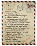Loving Letter Thank For All You Do Fleece Blanket Granddaughter To Gammy Fleece Blanket