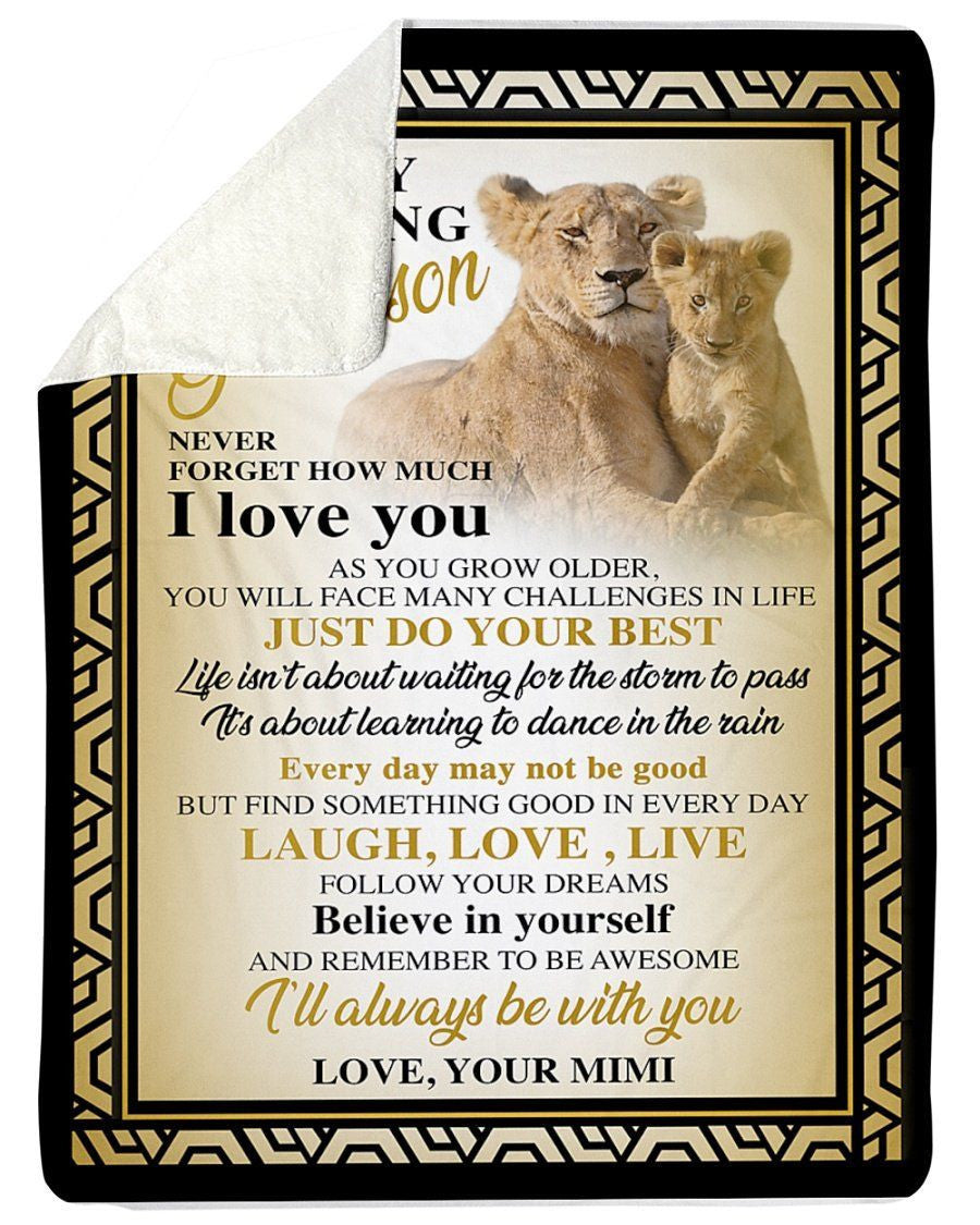 Lovely Message From Mimi Gifts For Grandsons Fleece Blanket
