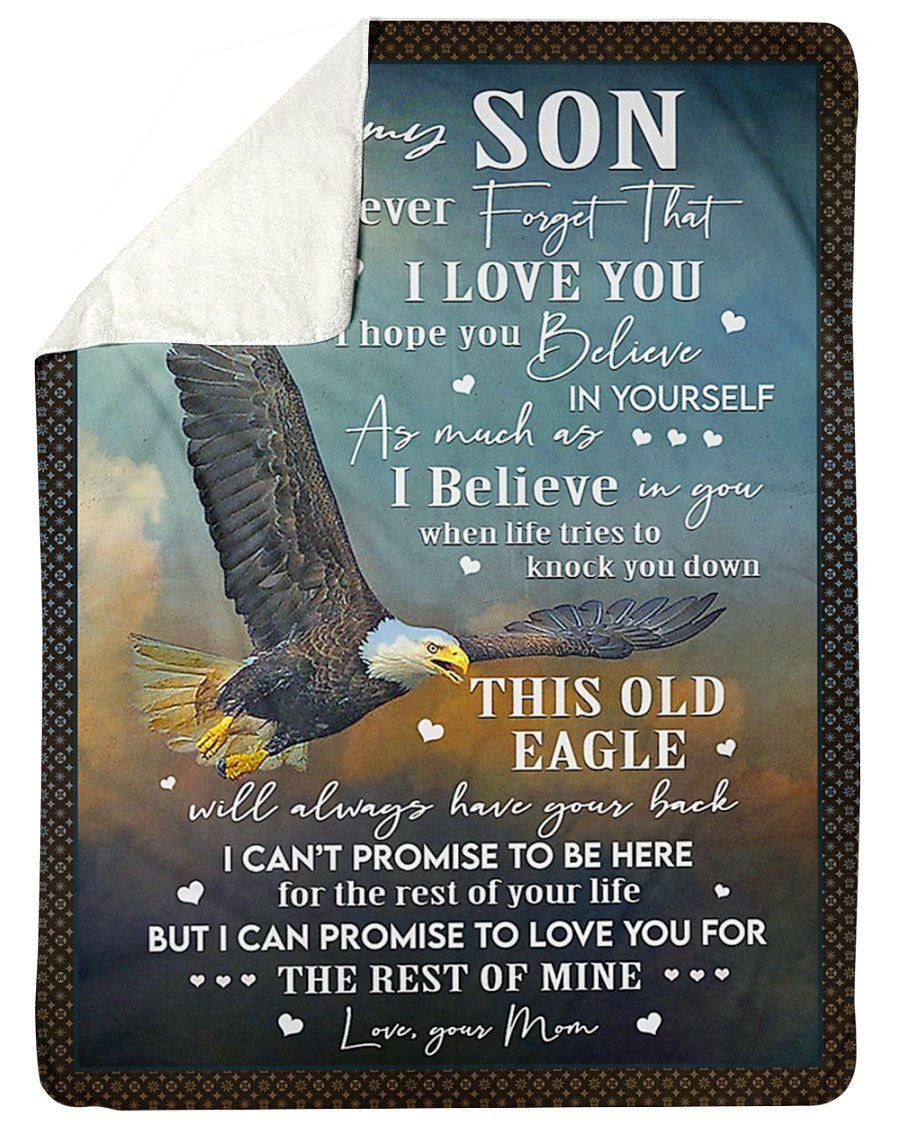 Eagle Love You For The Rest Of Mine Fleece Blanket To Son Sherpa Blanket