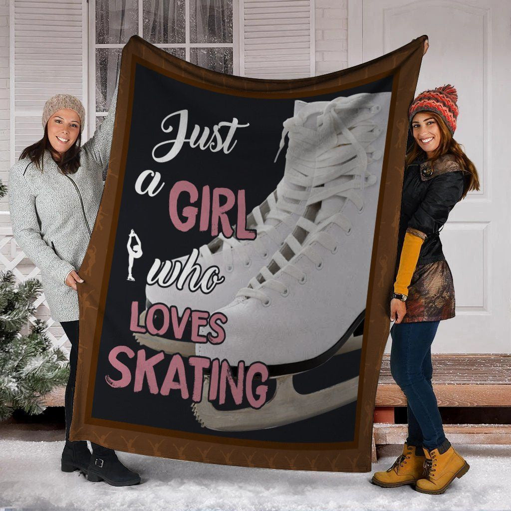 Just A Girl Who Loves Skating Skate Fleece Blanket