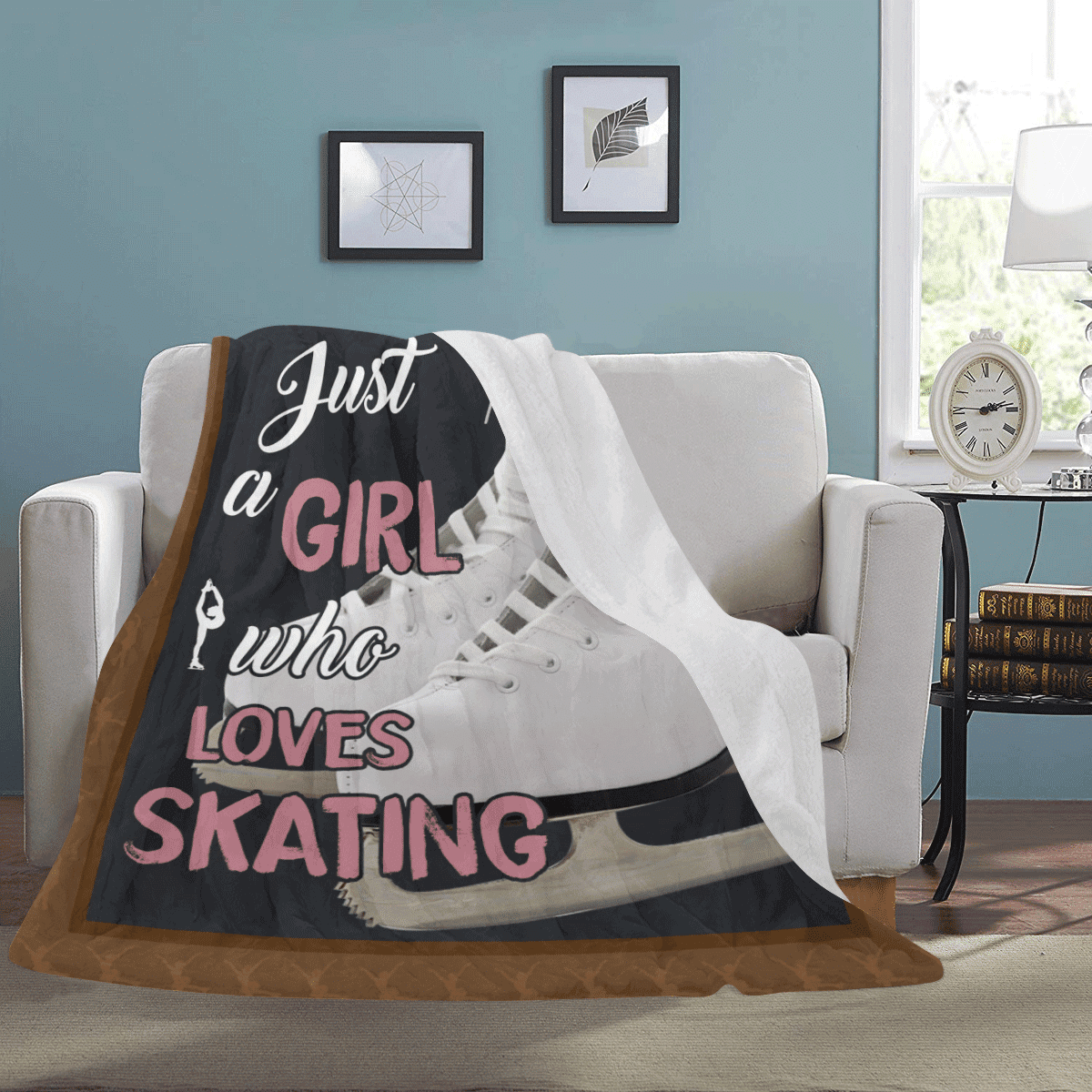 Just A Girl Who Loves Skating Skate Fleece Blanket