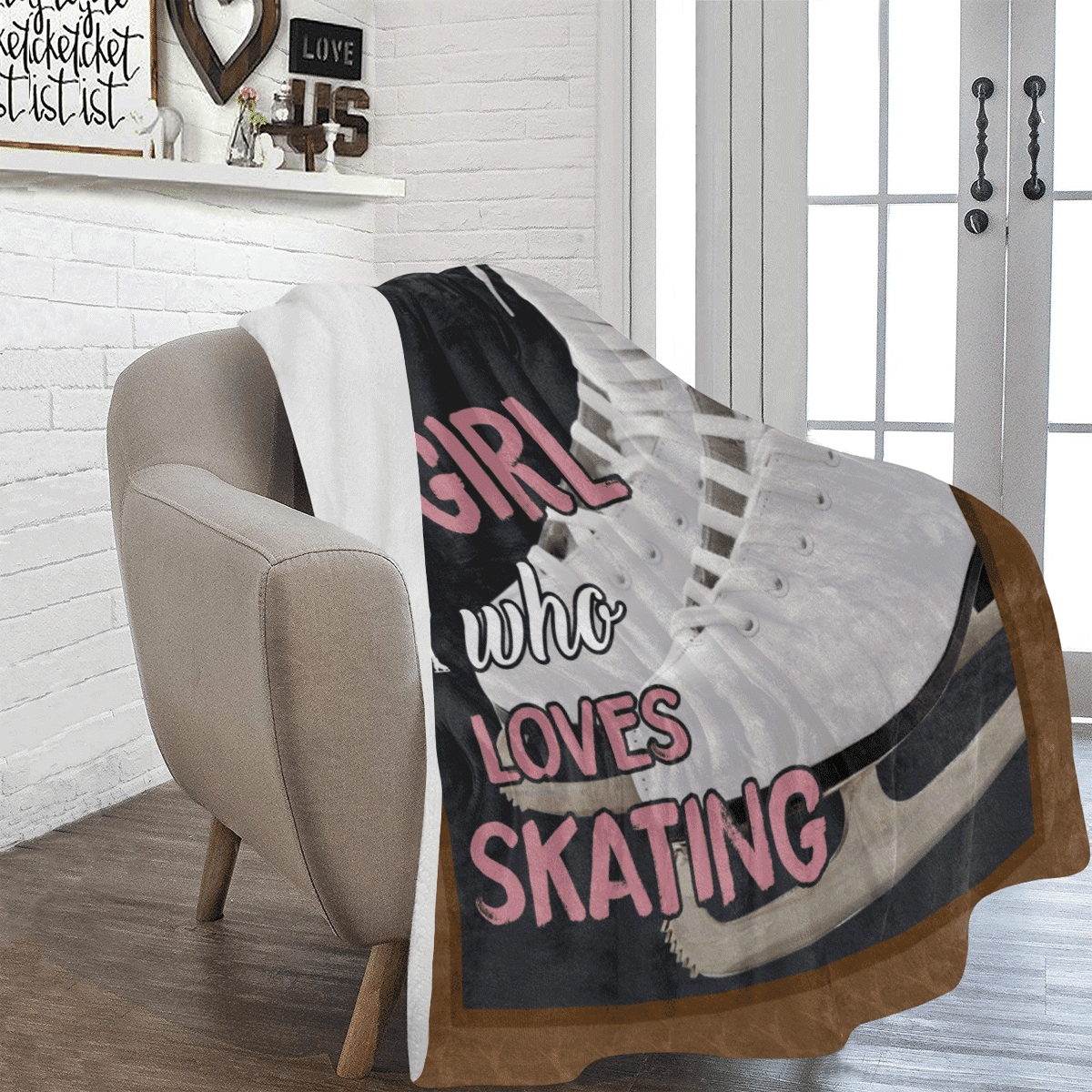 Just A Girl Who Loves Skating Skate Fleece Blanket