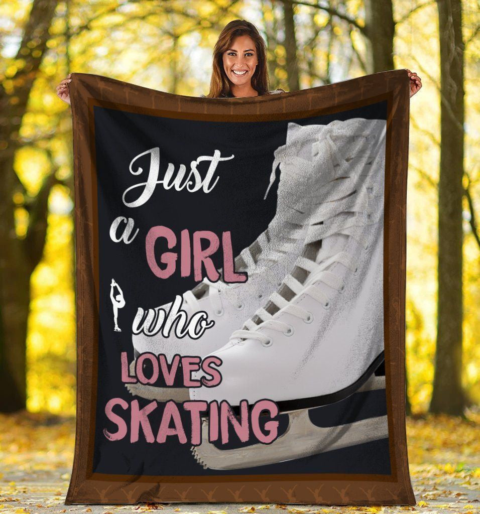 Just A Girl Who Loves Skating Skate Fleece Blanket