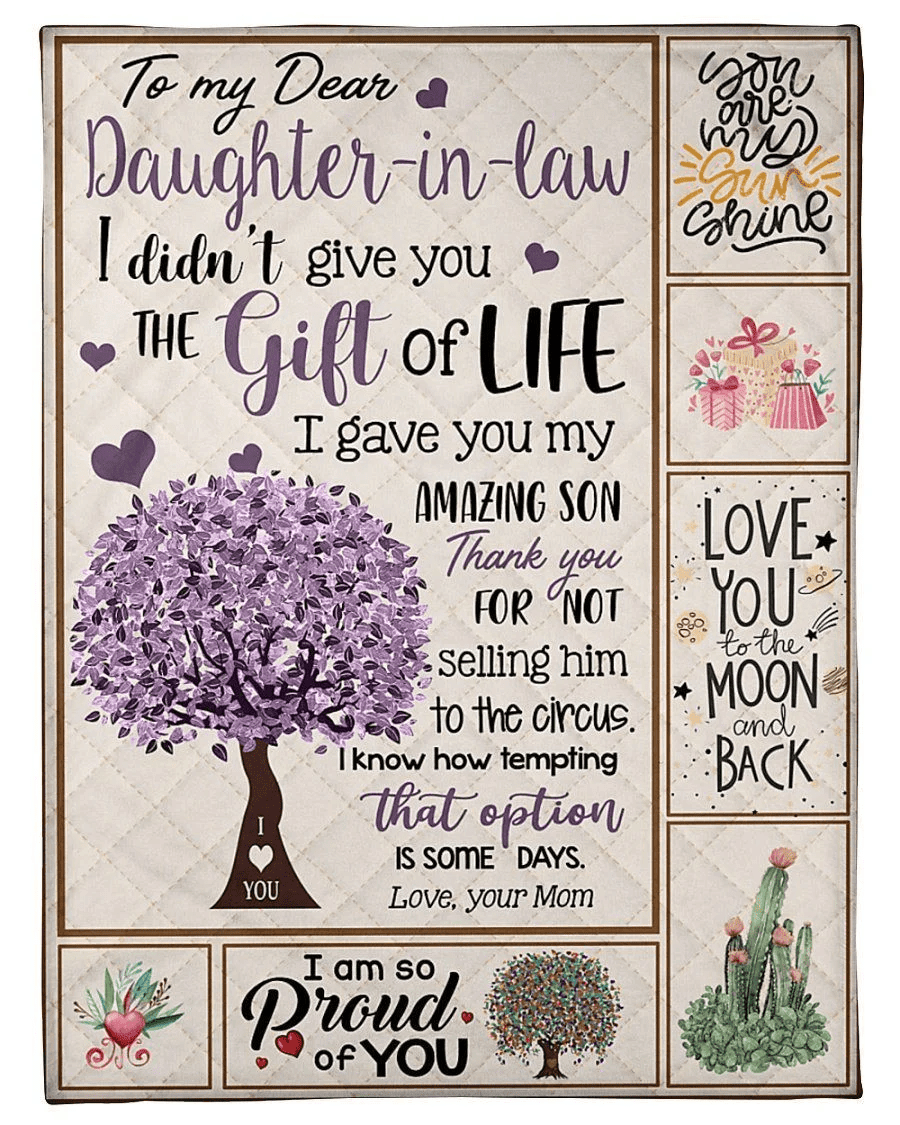 Lovely Message To Daughter-in-law Gifts For Daughter-in-law Fleece Blanket