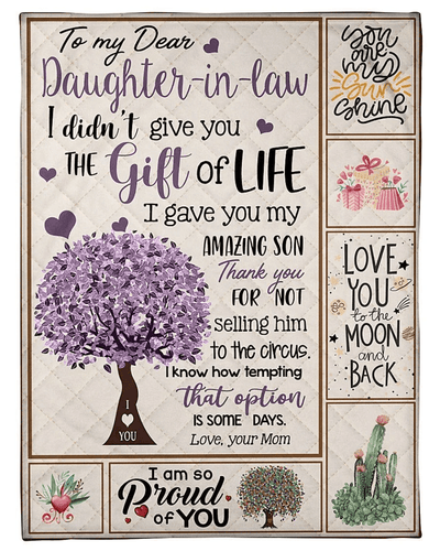 Lovely Message To Daughter-in-law Gifts For Daughter-in-law Fleece Blanket