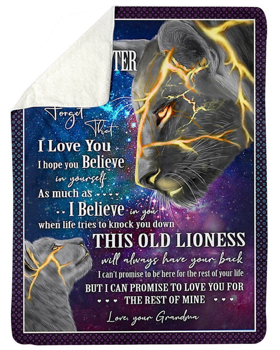 I Believe In Your Wolf Grandma To Granddaughter Fleece Blanket Sherpa Blanket