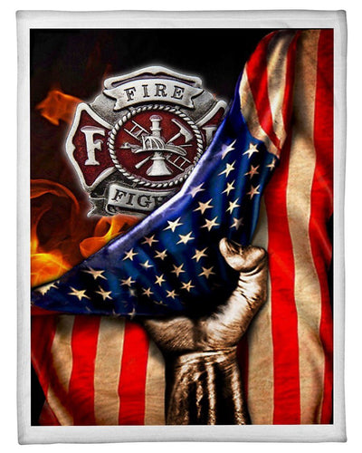 Firefighter Usa Flag Gift For Firefighters Fleece Blanket