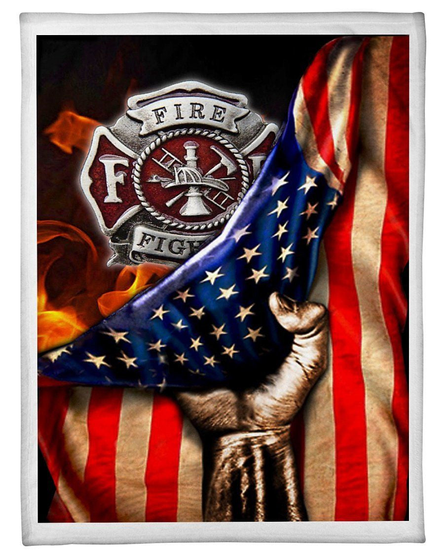 Firefighter Usa Flag Gift For Firefighters Fleece Blanket