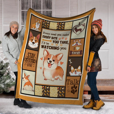 Every Meal You Make Corgi Dog Fleece Blanket