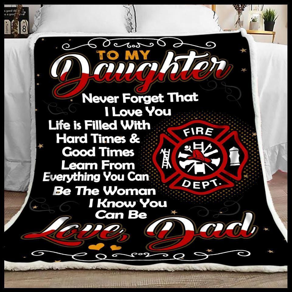 Dad Giving Daughter Never Forget That I Love You Blanket