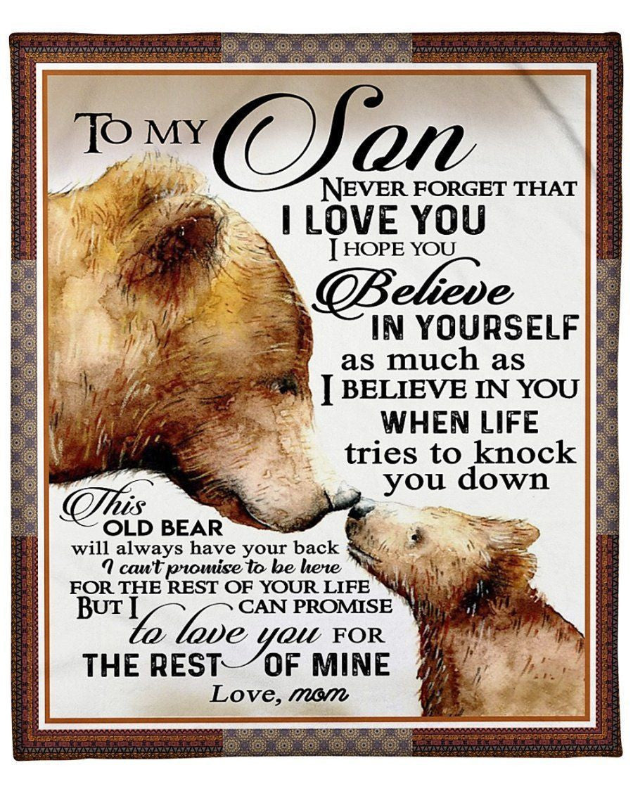Bear Love You For The Rest Of Mine Bear Fleece Blanket Gift For Son Fleece Blanket