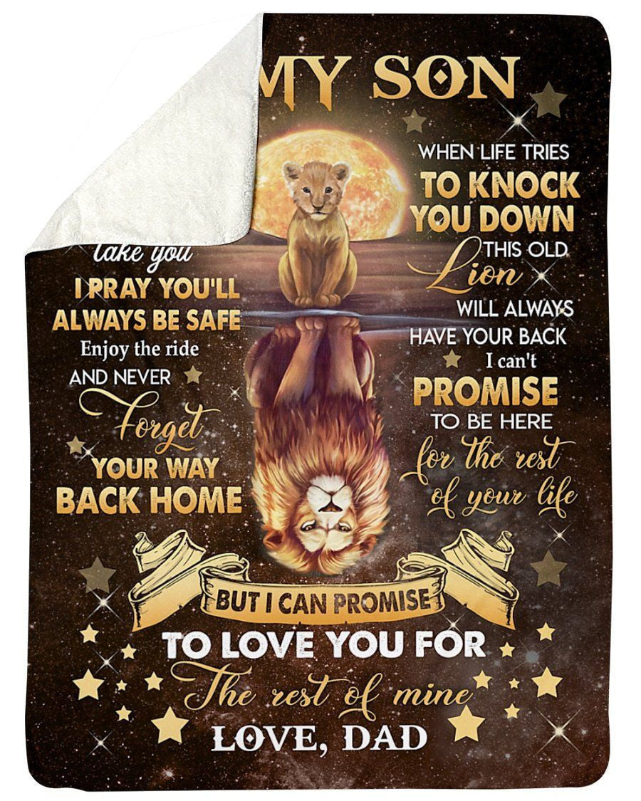 Dad To My Son Never Forget Your Way Back Home Fleece Blanket Sherpa Blanket