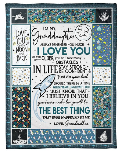 Love You To The Moon And Back Lovely Message From Grandmother Gifts For Granddaughters Fleece Blanket
