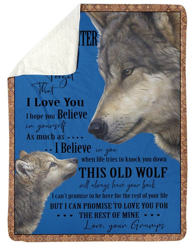 Never Forget That I Love You Lovely Message From Gramps Gifts For Granddaughters Fleece Blanket