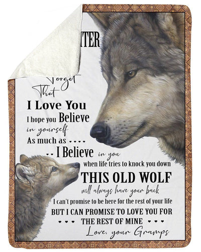 Never Forget That I Love You Lovely Message From Gramps Gifts For Granddaughters Fleece Blanket