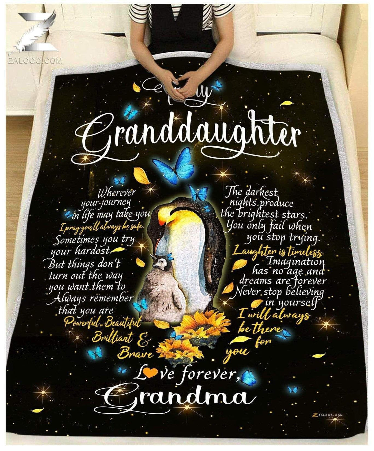 Custom Fleece Blanket For Granddaughter I Will Always Be There For You