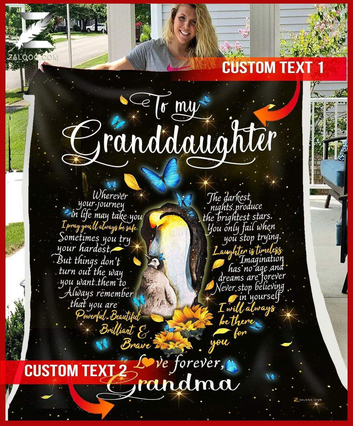 Custom Fleece Blanket For Granddaughter I Will Always Be There For You