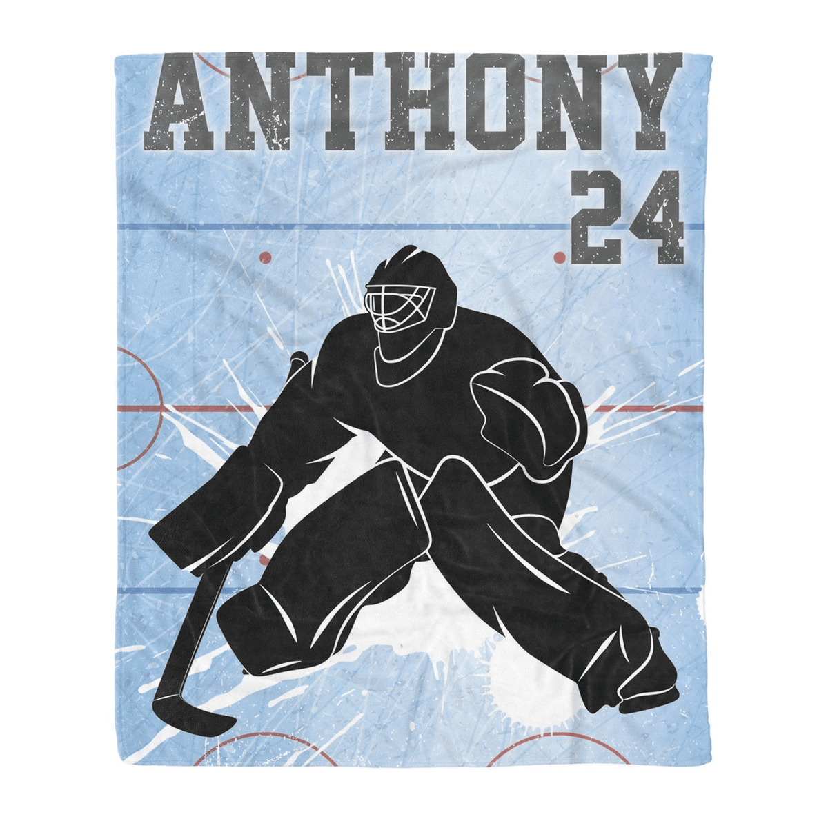 Custom Hockey Goalie With Rink Blanket