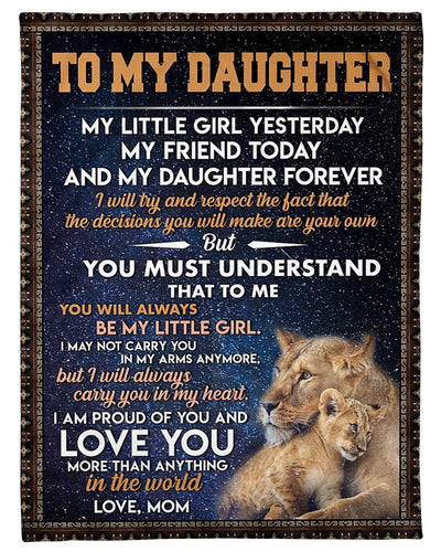 To Daughter My Little Girl Today My Daughter Forever Fleece Blanket Fleece Blanket