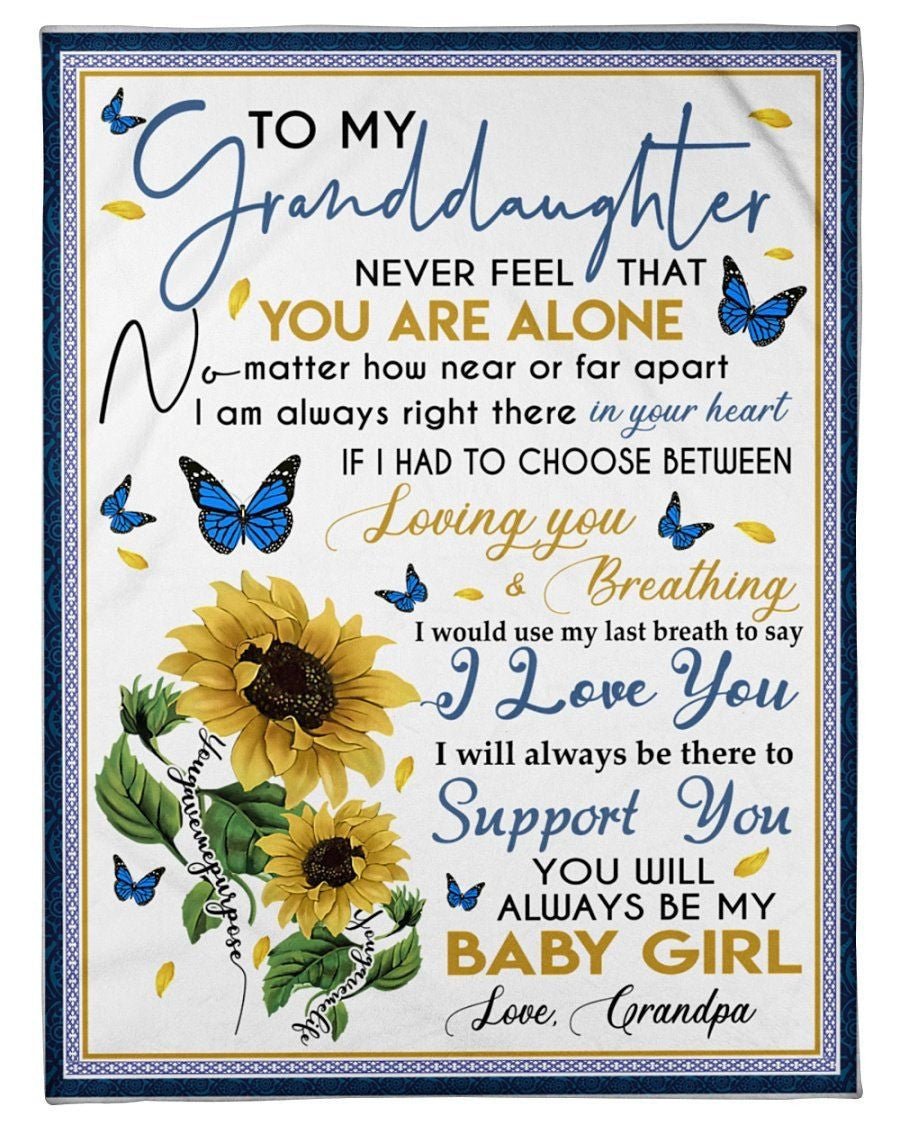 You Are My Sunshine Lovely Message Gifts For Granddaughter Fleece Blanket
