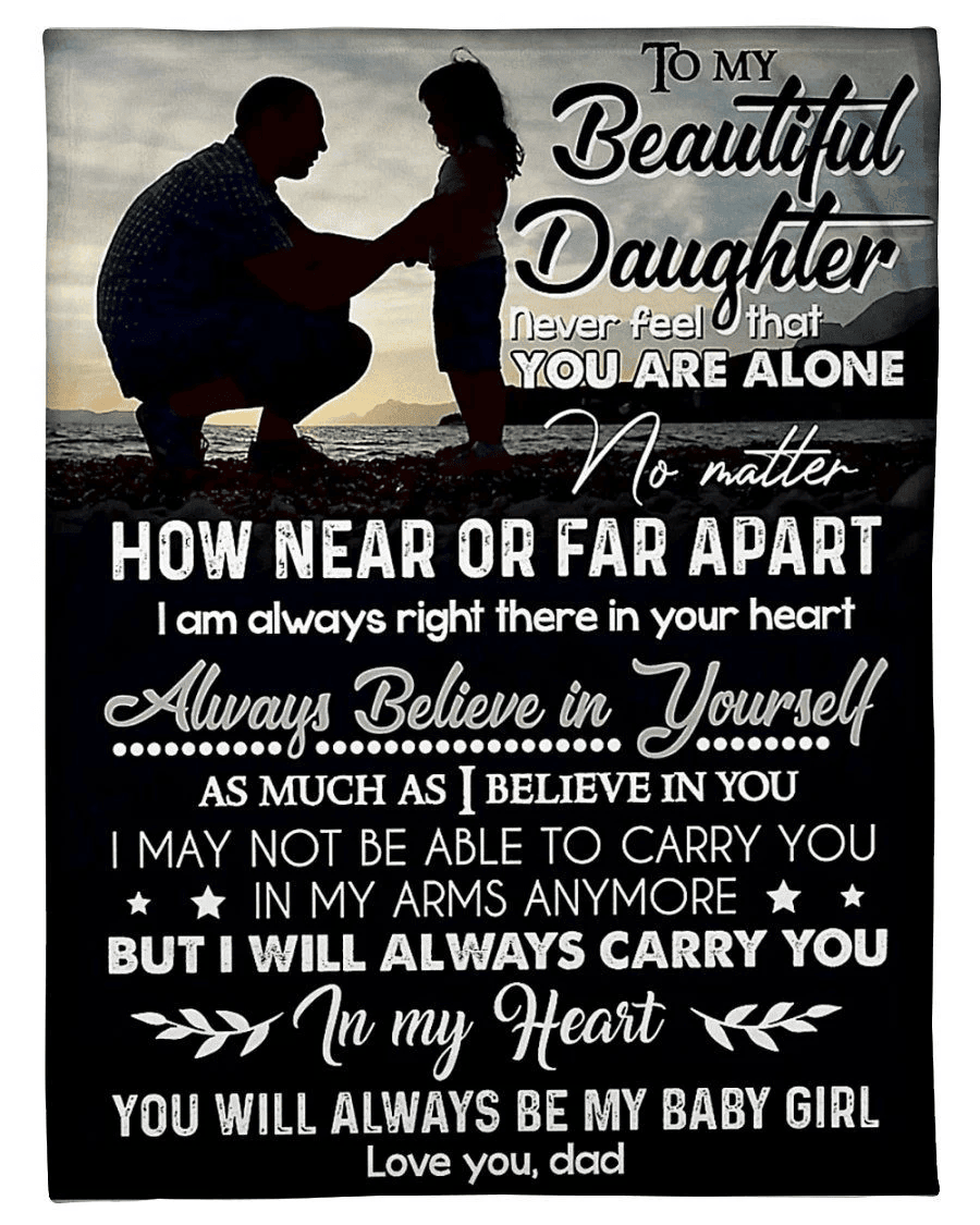 How Near Or Far Apart I'm Always Right There In Your Heart For Daughter Fleece Blanket