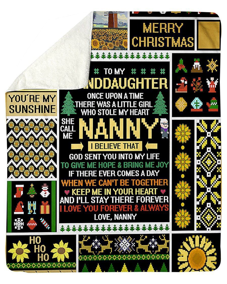 To My Granddaughter Who Stole My Heart And Call Me Nanny Fleece Blanket