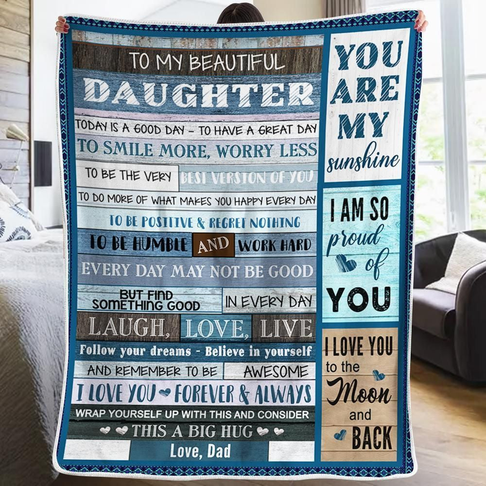 You Are My Sunshine Dad Gift For Daughter Fleece Blanket