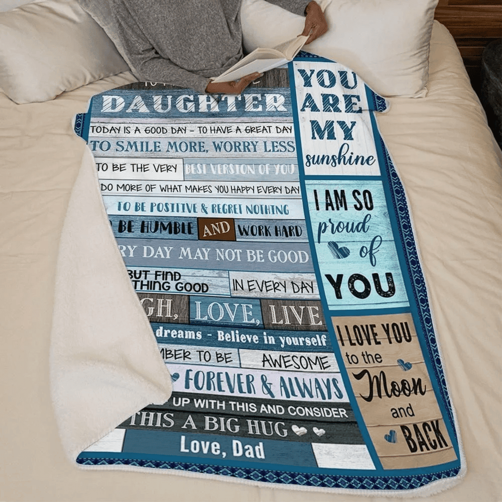 You Are My Sunshine Dad Gift For Daughter Fleece Blanket