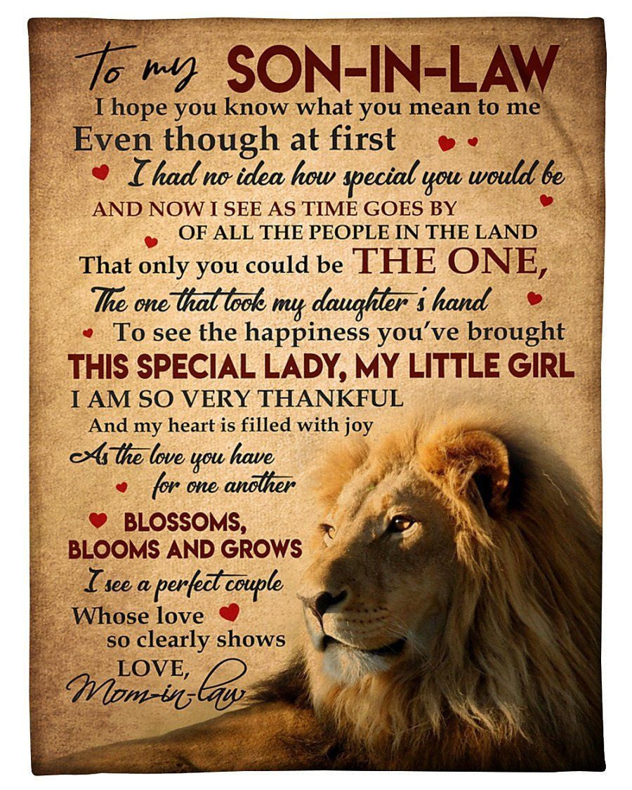 You Are The One That Look My Daughter Quote Gift For Son-in-law Fleece Blanket