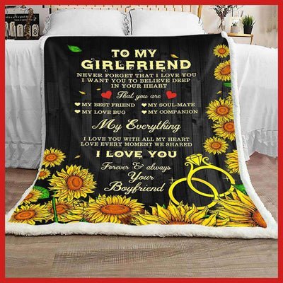 Sunflower Blanket Giving Girlfriend You Are My Everything