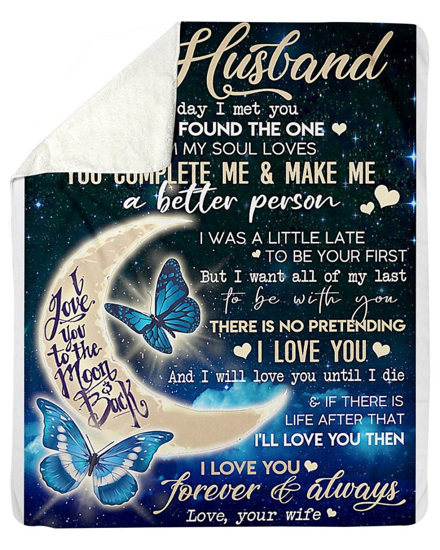 You Complete Me And Make Me A Better Person Great Gift For Husband Fleece Blanket