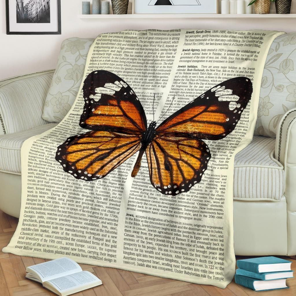 Monarch Butterfly Fleece Blanket For Butterfly Lovers
