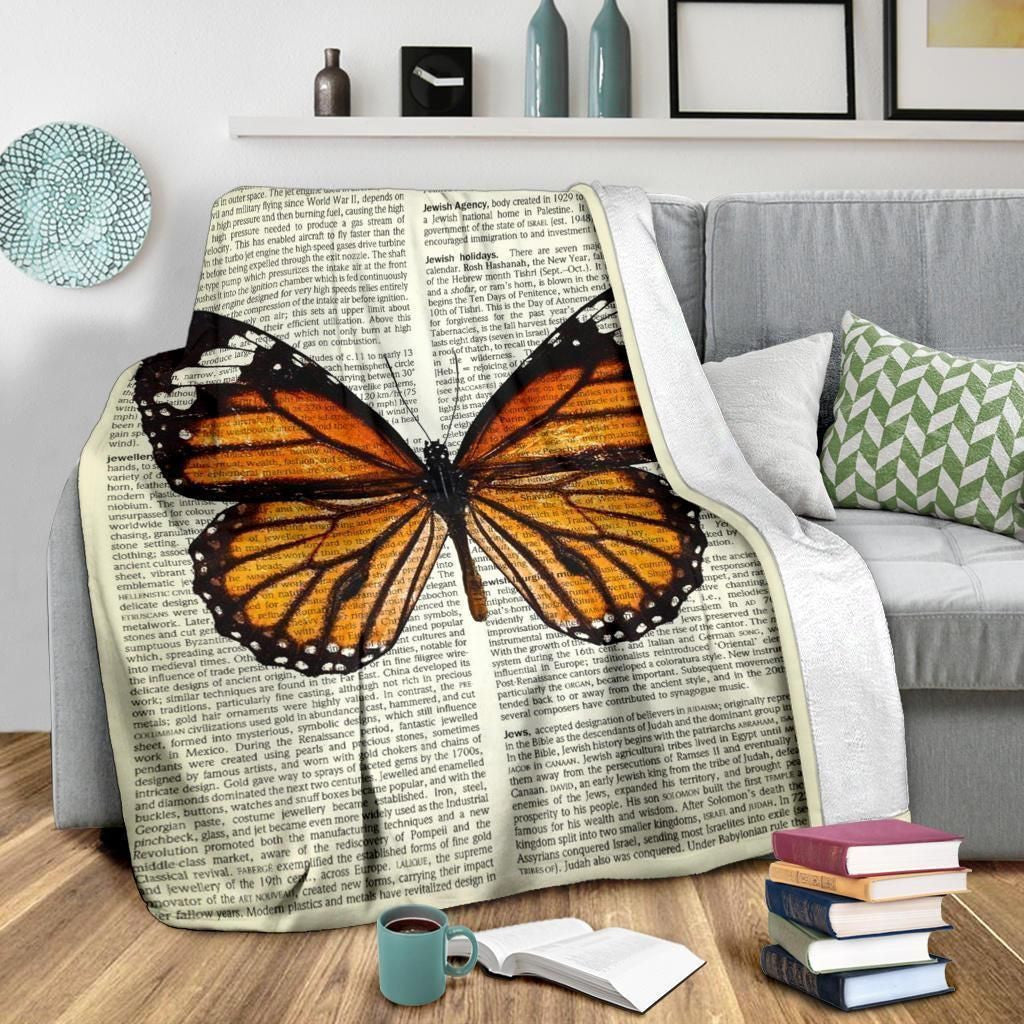 Monarch Butterfly Fleece Blanket For Butterfly Lovers