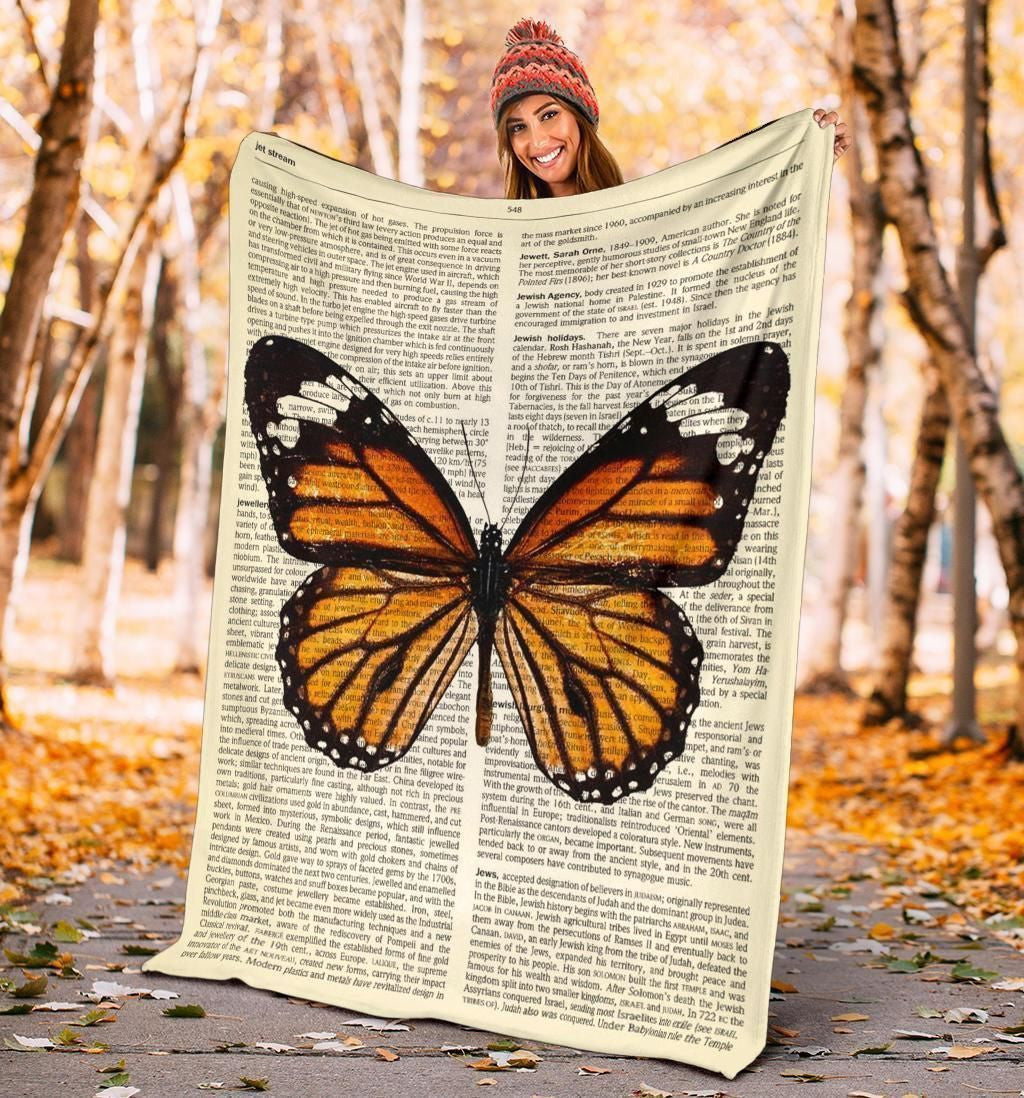Monarch Butterfly Fleece Blanket For Butterfly Lovers
